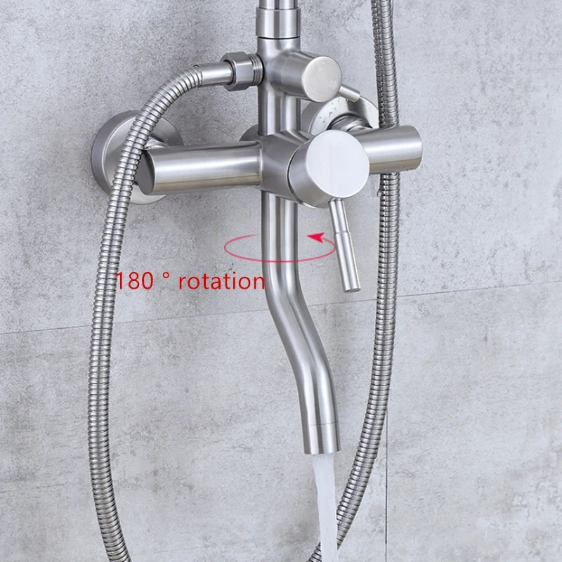 Système de douche de bain contemporain, robinet en acier inoxydable 304, ensemble de centre commercial, douche de qualité supérieure