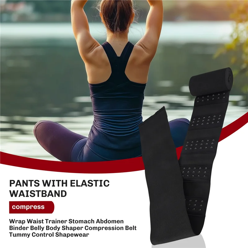 

2Z-Wrap Waist Trainer Stomach Abdomen Binder Belly Body Shaper Compression Belt Tummy Control Shapewear Easy Install 4 Meter