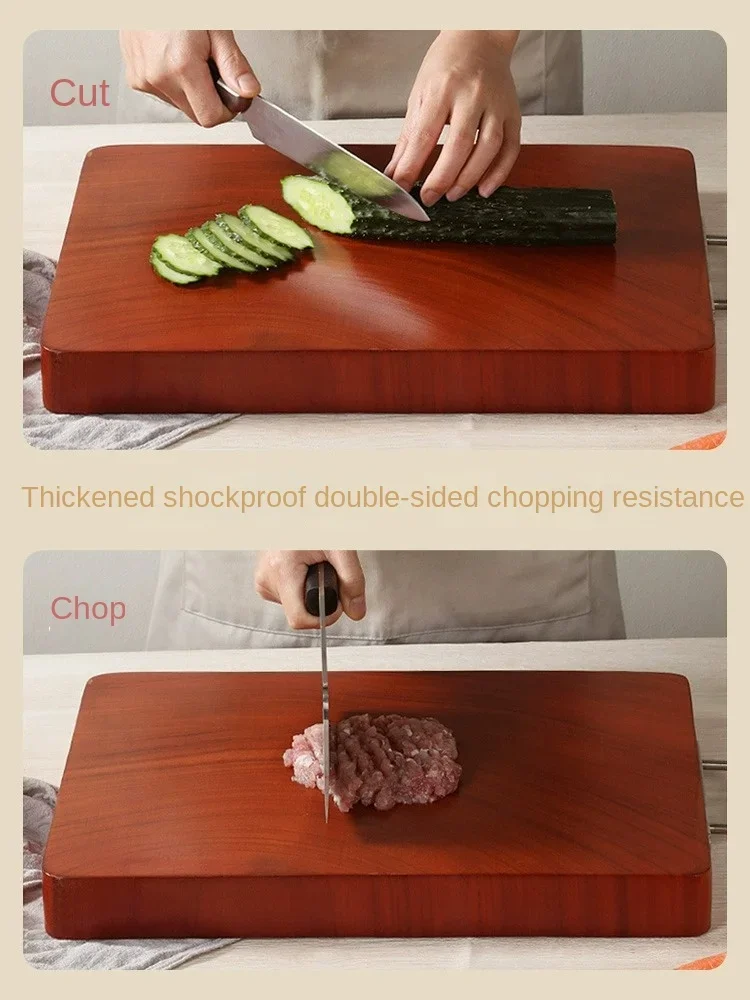 Ironwood cutting board, household kitchen antibacterial and mildew solid wood chopping board