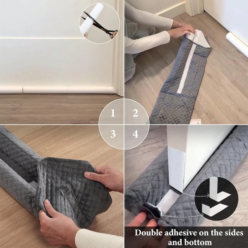 2025 Install Washable Velvets Door Draft Excluders For Home Energies Efficiency