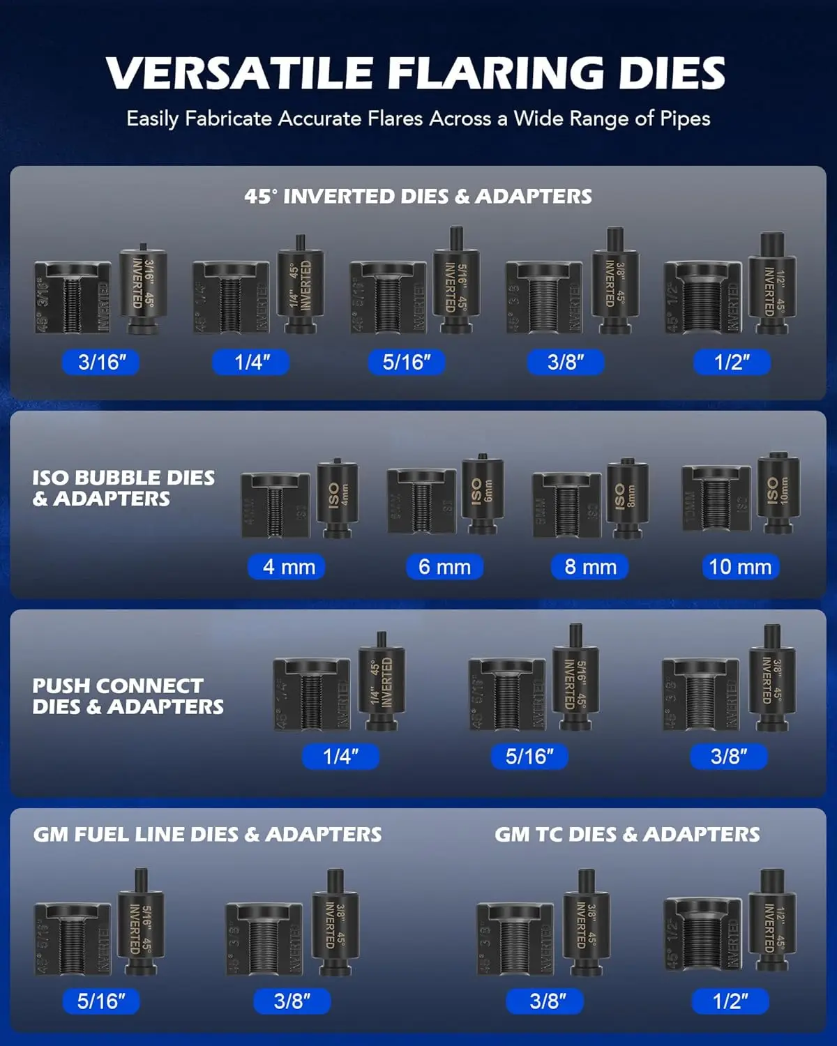 Motor Tech Hydraulic Flaring Tool Kit, Universal Brake Flaring Tool Set with Tubing Cutter, 45° Single & Double Flaring Tool Kit