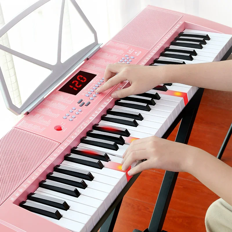 Girl Pink Electronic Piano Adult Children Beginner 61 Key Multifunctional Teacher Intelligent Electric Piano Teclado Piano 전자피아노