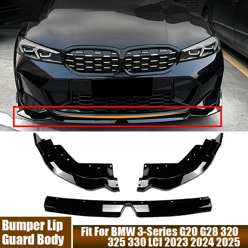 Car Accessories Front Bumper Lower Lip Diffuser Spoiler Guard Body Kits For BMW 3-Series G20 G28 320 325 330 LCI 2023 2024 2025