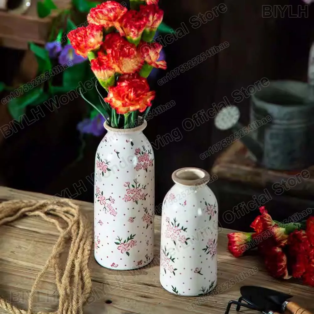 

Керамическая ваза в стиле ретро, украшение для дома, цветочная композиция, ваза для украшения цветов, садовая подставка для цветов, аксессуары для вазы