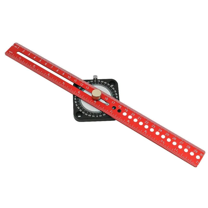 ABVA-Parallel/Vertical Crossing Ruler, T-Shaped Drawing, Marking Ruler, Woodworking Compass, Aluminum Alloy Drawing Tool