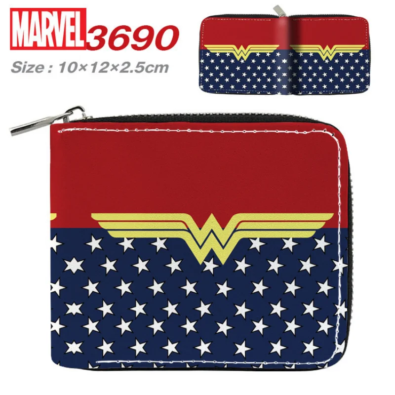 MINISO Disney Marvel Spider-Man Short Zipper Wallet Student Pu Folding Leather Wallet Boys Card Holder Coin Purse Men Wallet