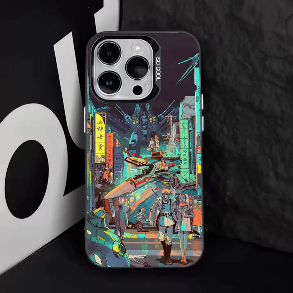 R-Roboteches M-Macross (1) coque de téléphone pour iPhone 17,16,15,14,13,12,11,Pro,Max,Plus,E,Air,Mini coque en Tpu noir