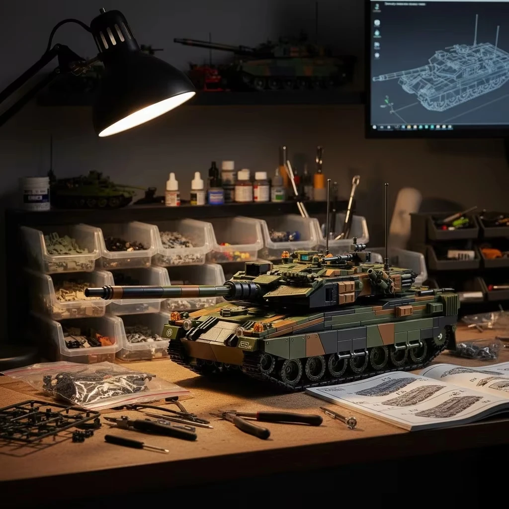 903PCS Leopard 2A6 Main Battle Tank Building Blocks Military Armored Vehicle Model Bricks Set, MOC Army Tank Assembly Toy Gift