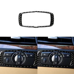 Interior Headlight Switch Frame Cover Trim Carbon Fiber Stickers For BMW 5 Series E60 E61 2004 2005 2006 2007 2008 2009 2010