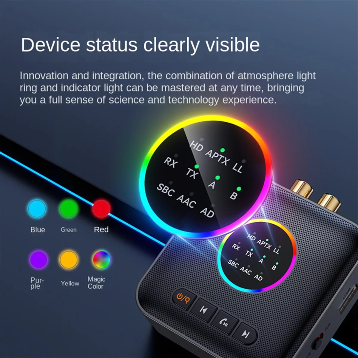 BNVN-AUX 3.5MM USB FM Stereo HIFI Music Bluetooth 5.2 Audio Transmitter Receiver Wireless Adapter LED Display