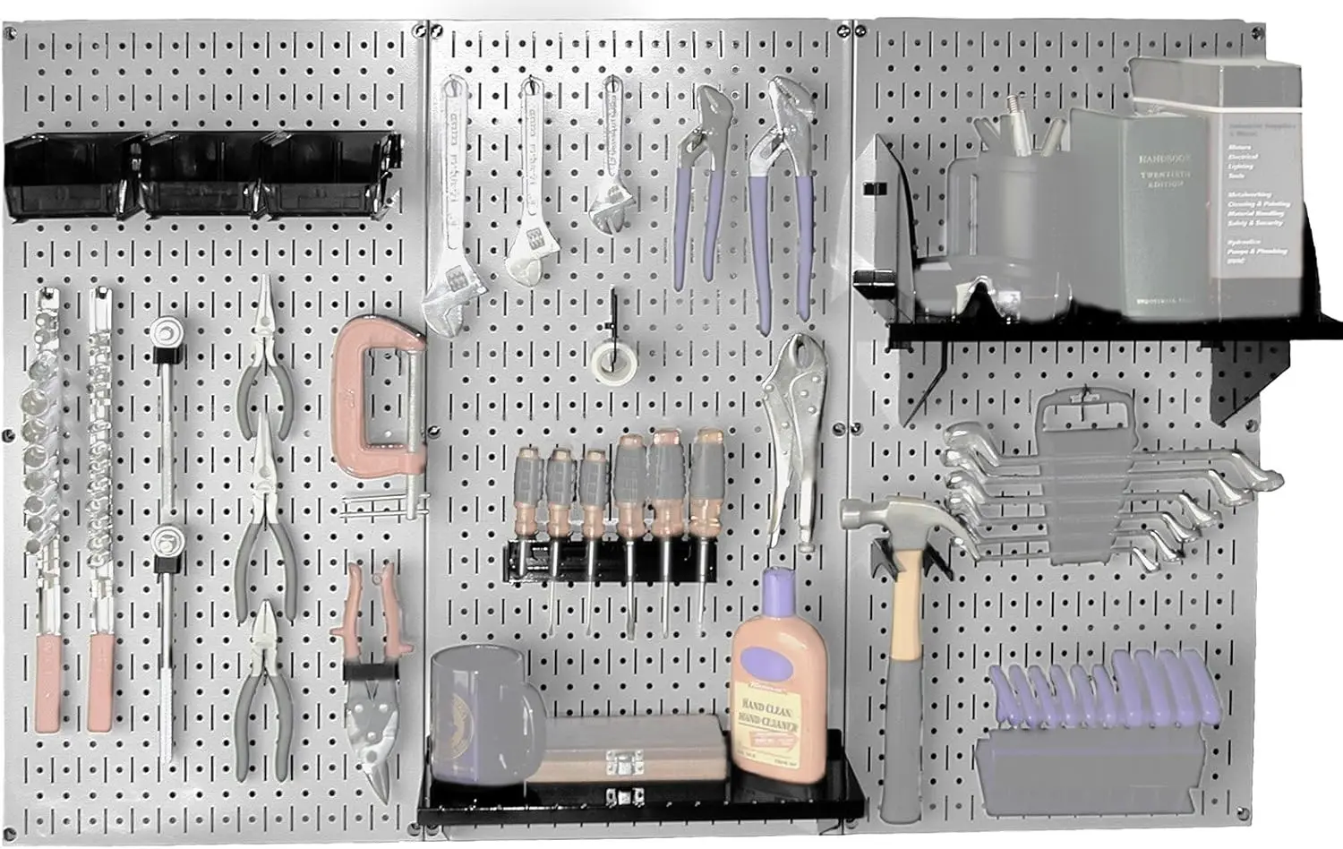 Wall Control 30-WRK-400GB Standard Workbench Metal Pegboard Tool Organizer,Gray/Black