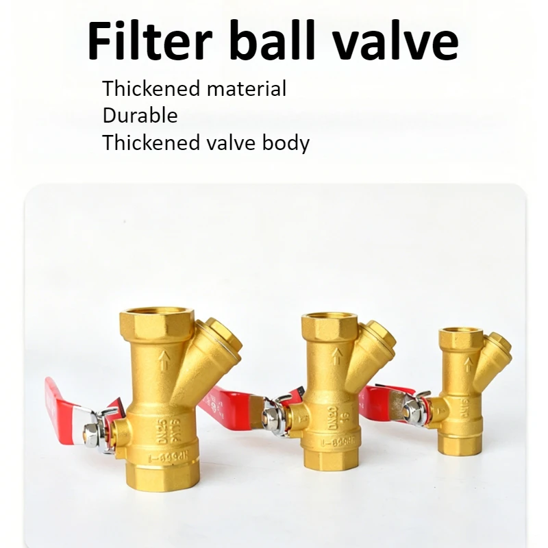 

Brass Y-shaped filter valve with handle 1/2 "3/4" 1"pressure resistant and wear-resistant direct networking filter thread filter