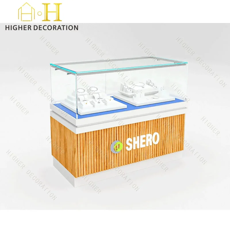custom.Customized Jewelry Display Furniture Set Including High and Low Cabinets a Complete Makeover