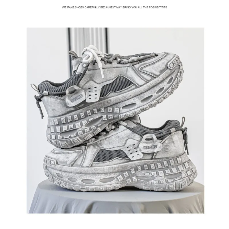 Men's Daily Tire Platform Mesh Sneakers 2026 Breathable Trendy All Mat Sports Footwear