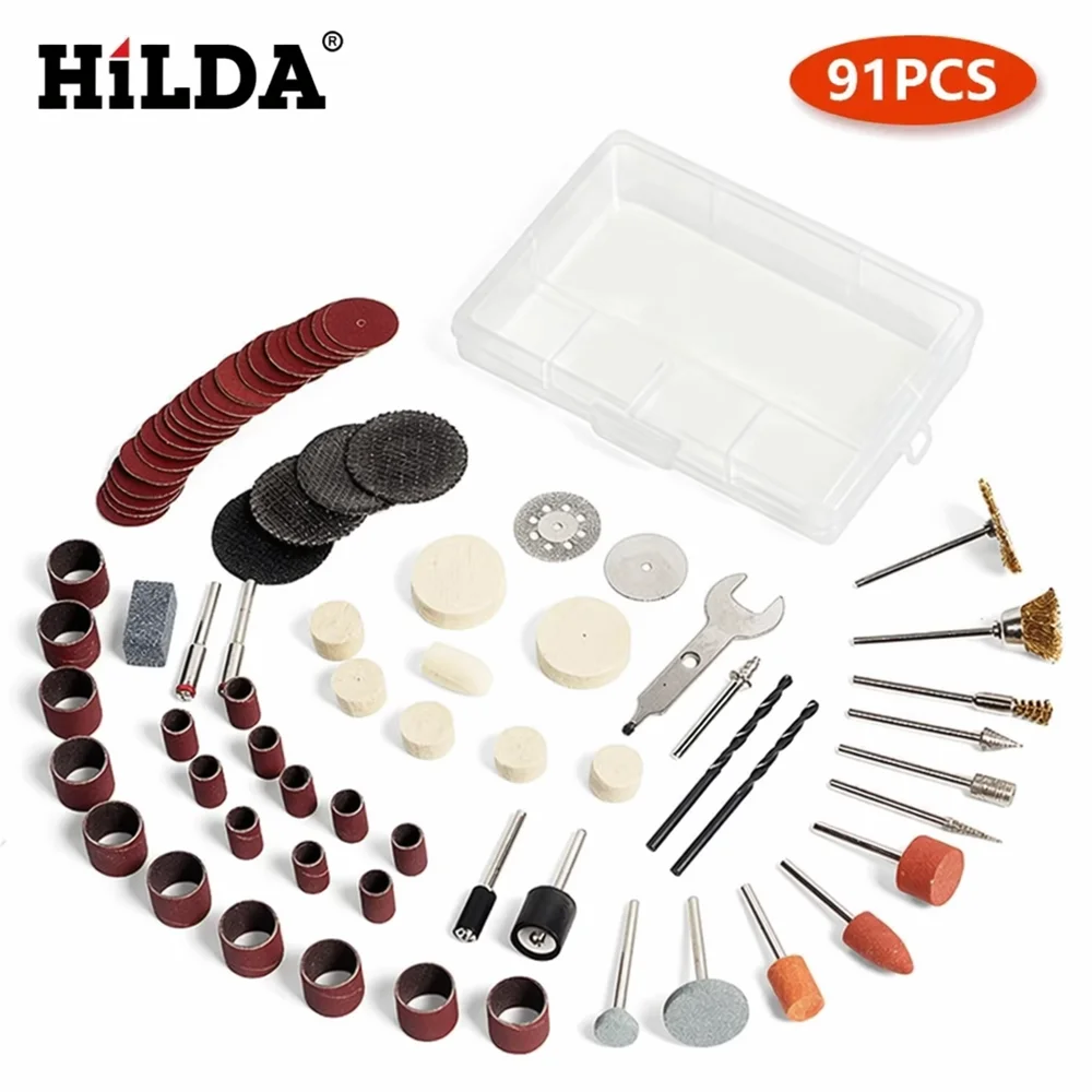 HILDA Rotary Tool Accessories for Easy Cutting Grinding Sanding Carving and Polishing Tool Combination For Hilda Dremel