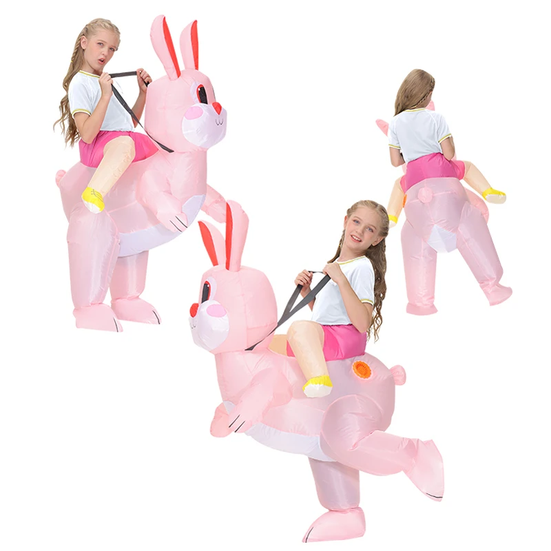 Easter Day Riding Rabbit Festive Event Cosplay Halloween Costumes for Women Chilren Inflatable Costume