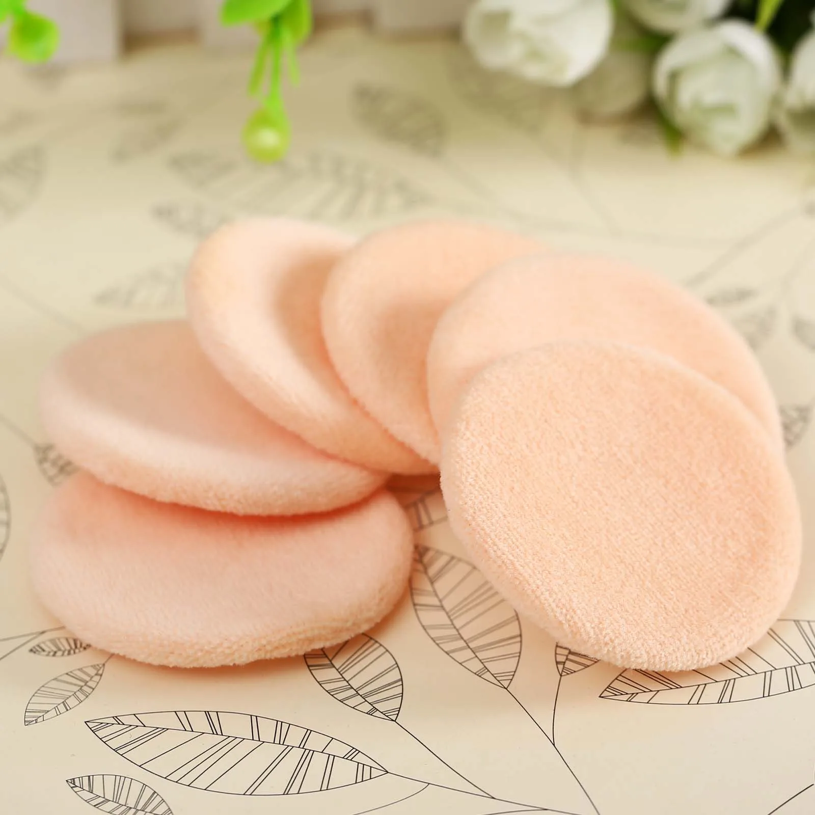 10PCS Powder Puff  Women Beauty Facial Face Body Cosmetic Makeup Foundation Soft Sponge Lady Girl Gift 6cm Pink Comfortable