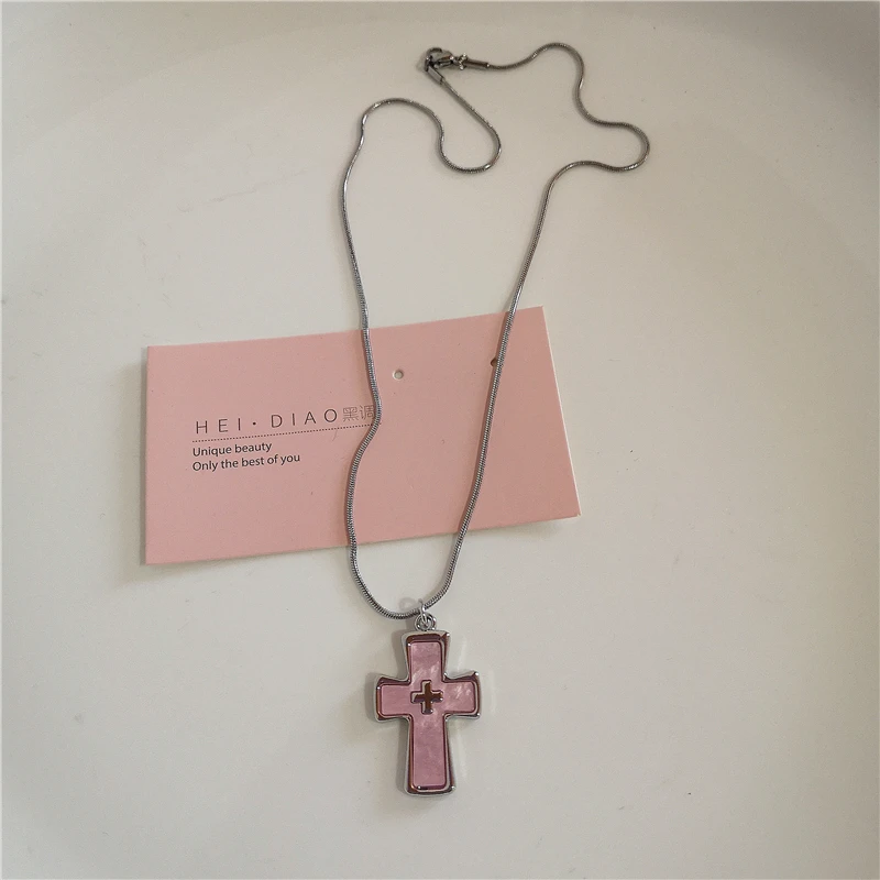 Süße Schleife rosa Erdbeere Herz Kreuz Anhänger Halsband Halskette Egirl Goth Vintage 2000er Jahre Y2K EMO Rave Schmuck Szene Zubehör – Detail 7