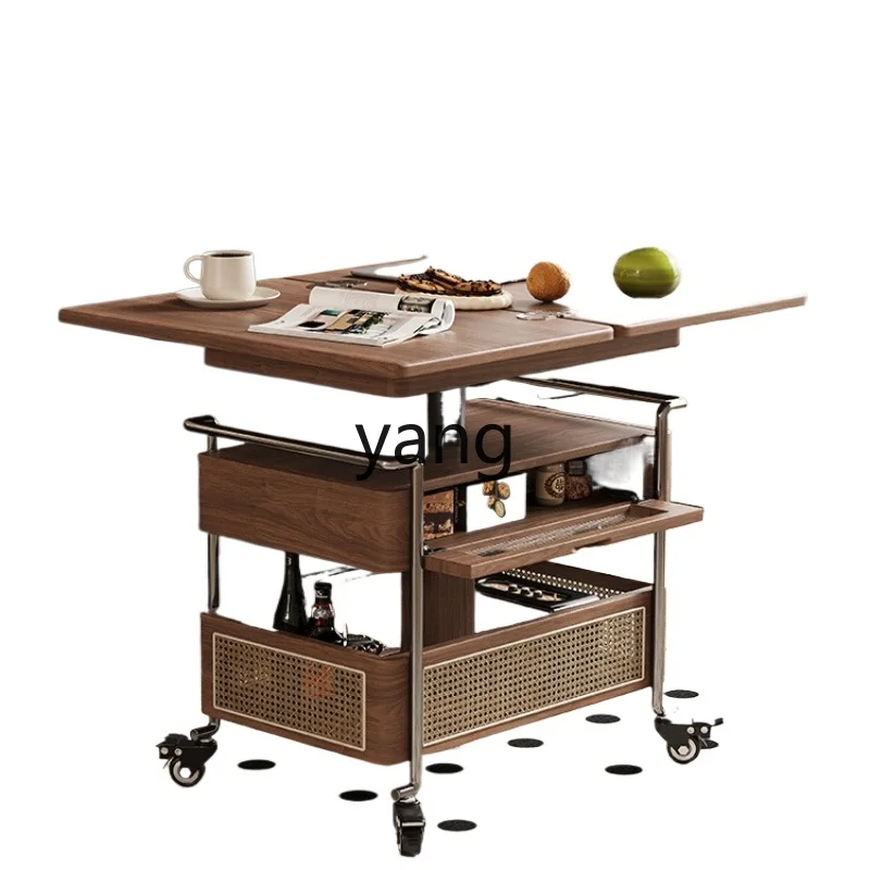 

LTT removable coffee table small table sofa side table lifting living room solid wood side cabinet