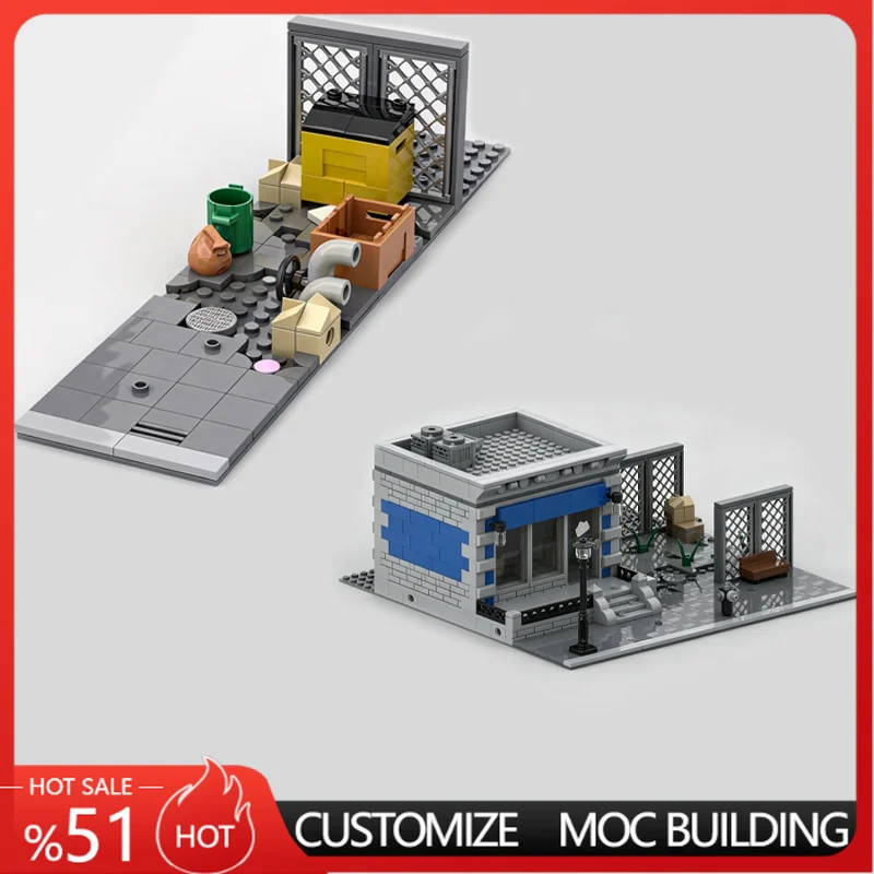 City Street Shop And Alley Architecture Model Custom Building Blocks DIY  Assembly Educational Toy Popular Gift For Collectors