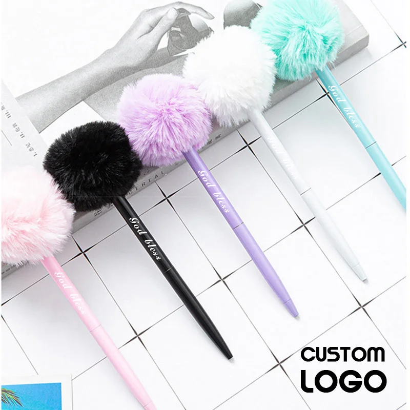 

40 ручек: милые шариковые ручки с помпонами, креативные металлические ручки на заказ, плюшевые ручки с мультяшными персонажами, канцелярские товары для офиса и студентов