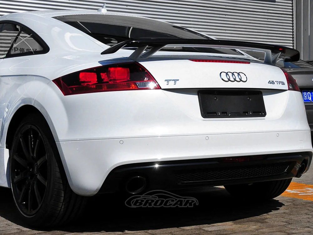 For Audi TT MK2 8J TTS A3 S3 A4 A5 A6 A7 Universal Style FRP Unpainted / Real Carbon Fiber Rear Spoiler Trunk Boot Wing Spoiler