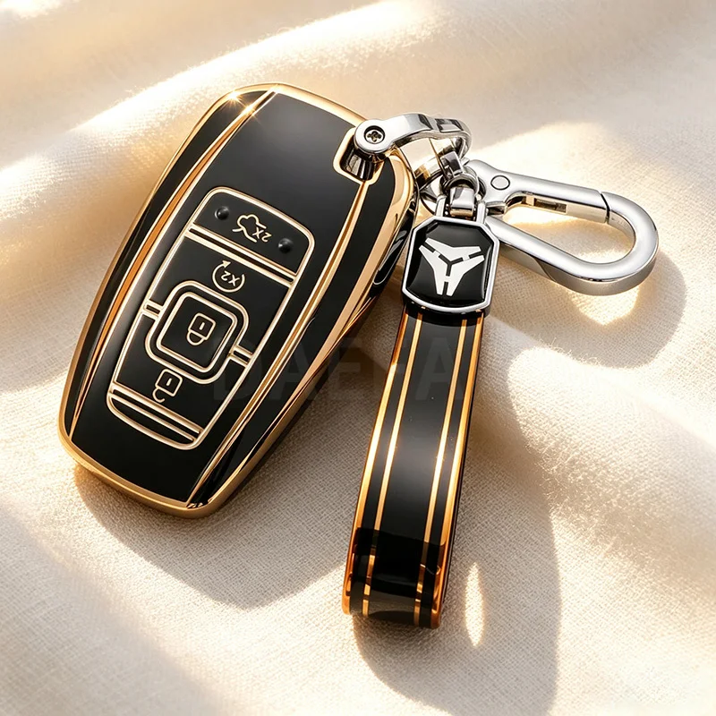 For Lincoln Continental Navigator Z MKZ MKC MKX Nautilus Aviator Corsair Bling TPU Shell Fob Car Key Case Cover Keyring Holder