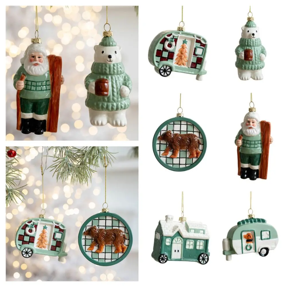 Description Picture 2 of itemHigh Quality Green Christmas Hanging Decoration DIY Plastic Drop Pendant House Car Reusable Xmas Tree Ornament For Christmas
