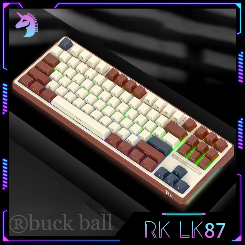 

RK LK87 Mechanical Keyboard Wireless Keyboards 87 Keys 3 Mode 2.4G Bluetooth Custom Hot-Swap RGB Light For Gaming Keyboards Gift