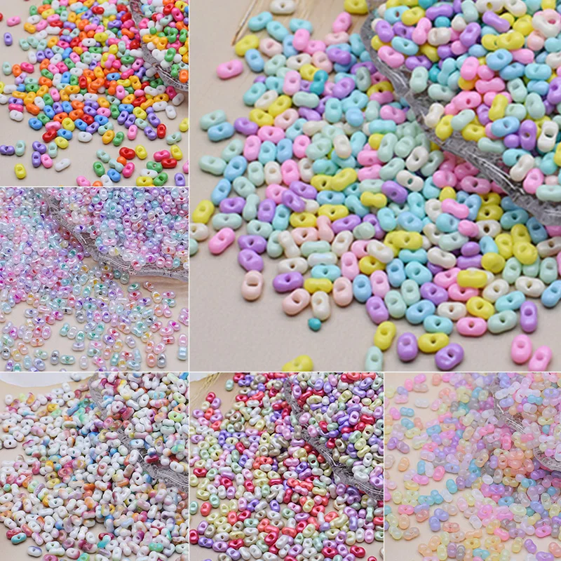 3x6mm 110 teile/beutel Erdnuss Glas Perlen Lose Spacer Perlen Macaron Farbe Rocailles Für Schmuck Machen DIY armband Halskette