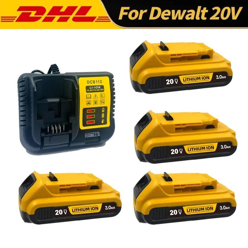 for DeWalt 18v 20Volt Max Lithium Ion Batteries 20V 3Ah DCB203 Li ion Battery ReplacementDCB206 DCB2