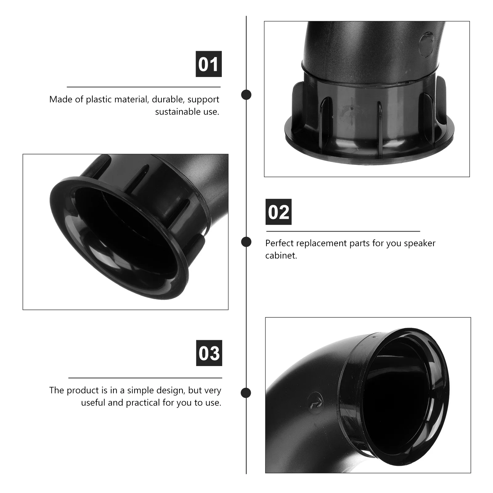 

2Pcs Premium Plastic Port Tube Speaker Air Ports for Woofer Box Cabinet Replacement Sound Accessory Vehicle Subwoofer Port Tube