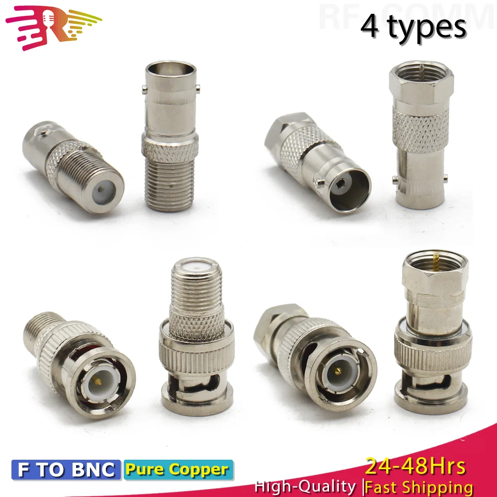 Q9 BNC To F TV female male straight connector F to BNC Male Plug Female Jack  Adapter RF Coaxial Converter for CCTV Camera