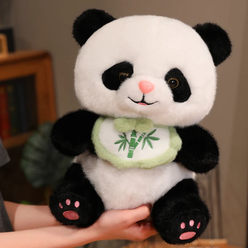 

Kawaii 30/40/50cm Bamboo Bib Panda Super Soft Animals Plush Toys Creative Dolls Birthday Adorable Christmas Gifts Party Decor
