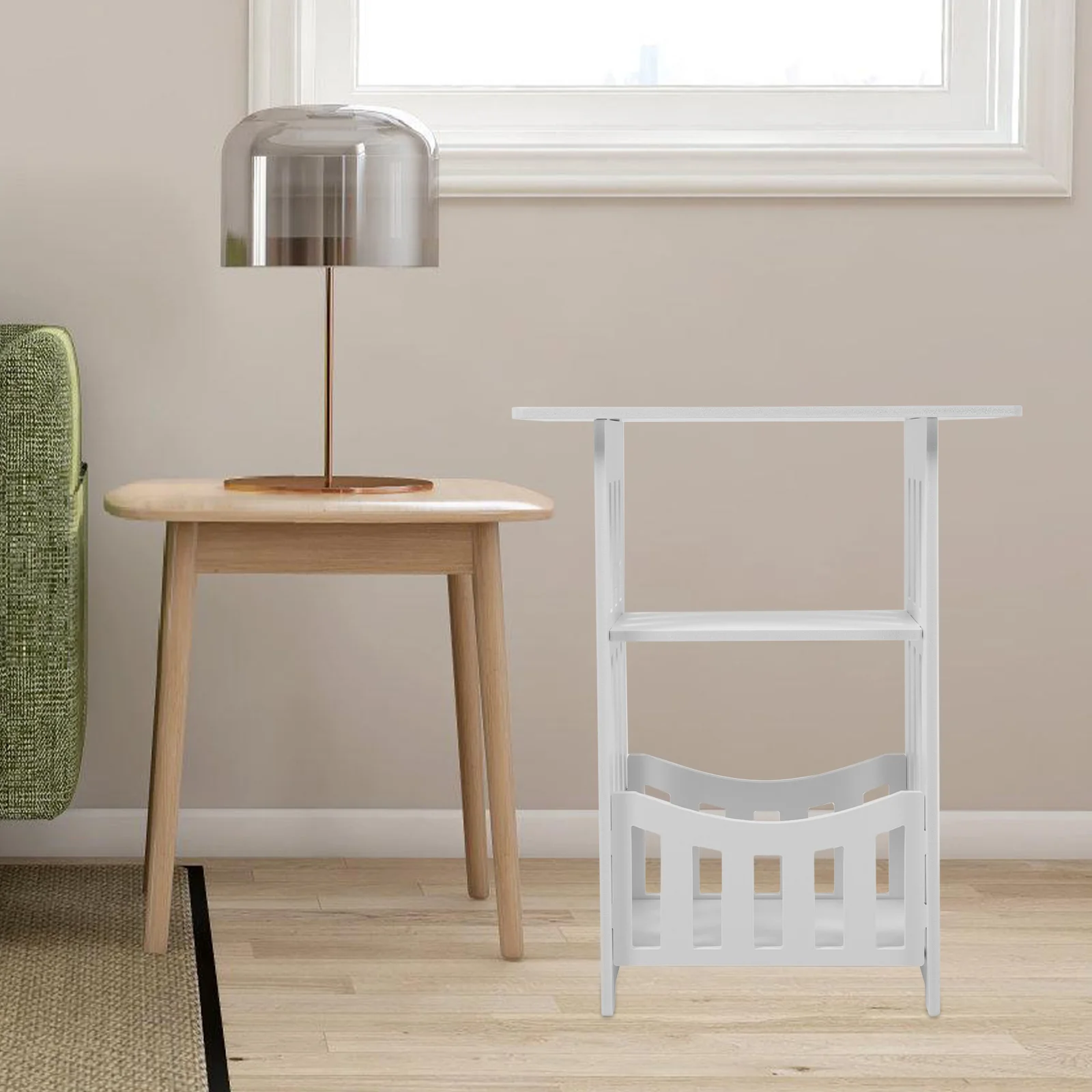 Mesita de noche Simple de estilo europeo para sala de estar, mesa lateral extraíble para dormitorio, mesita de noche hueca, muebles