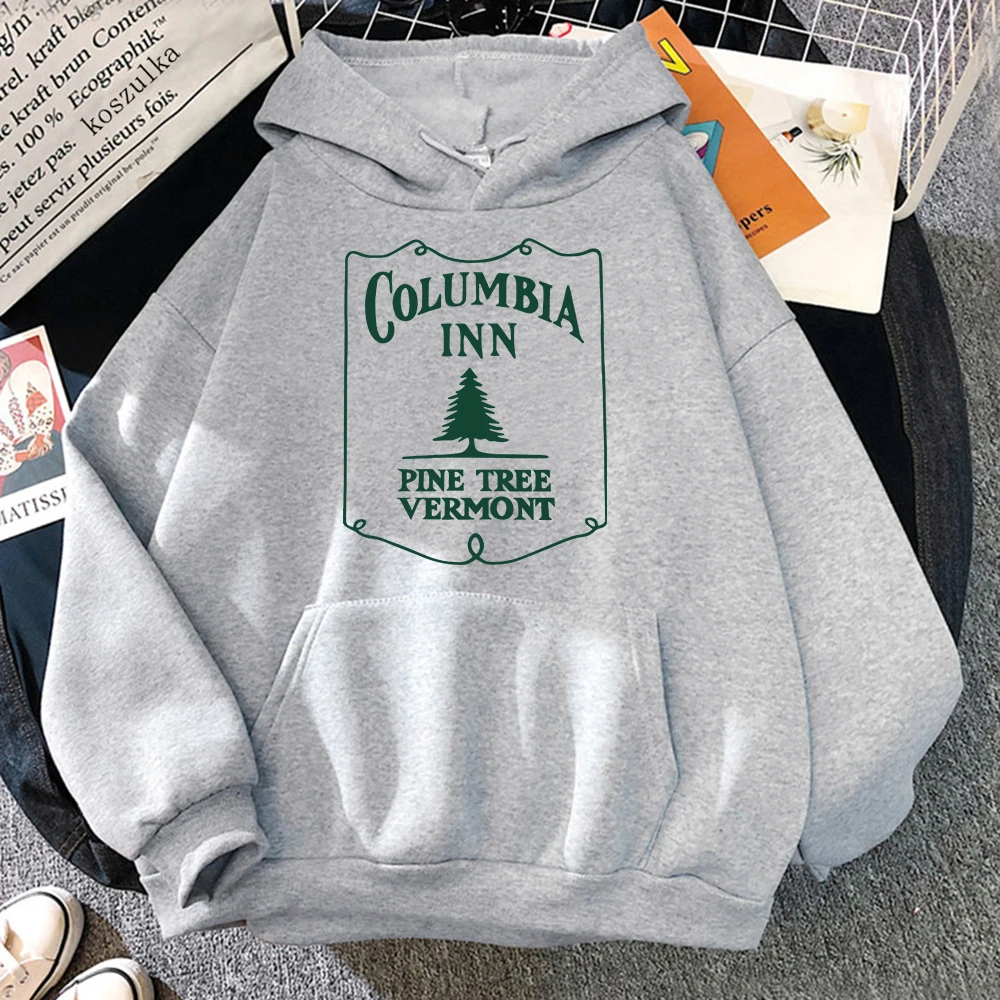 White Christmas Hoodie Columbia Inn Pine Tree Vermont Christmas Retro Women/men Hoodies Unisex Sweatshirt Vintage Winter Clothes