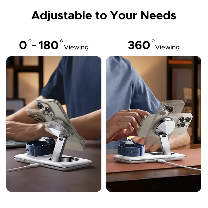 【Grande vendita】UGREEN MFi per supporto per caricabatterie wireless Magsafe da 20 W Stazione di ricarica 2 in 1 da 15 W per iPhone 15 14 Pro Max per AirPods