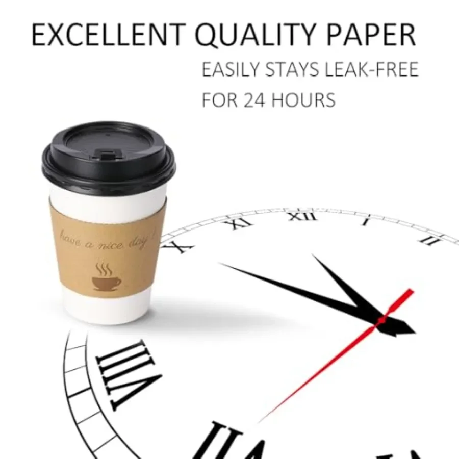 To Go Coffee Cups for Home Office Cafes and Party: 500-pack 12 oz disposable cups with lids white food-grade PP plastic leak-pr view 3