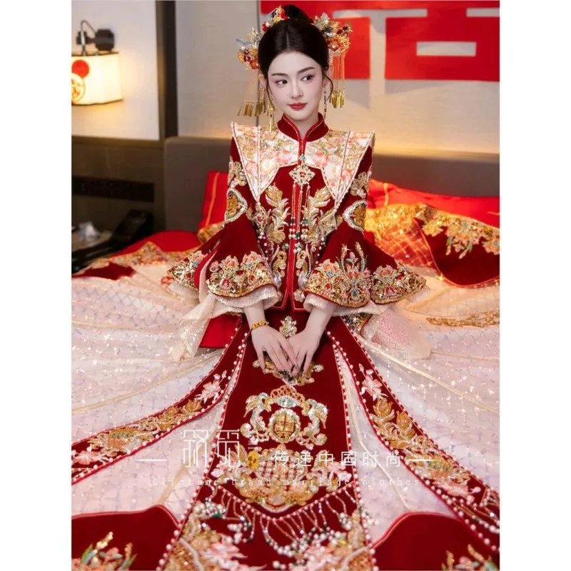 New style wedding dress for brides Chinese-style toasting and