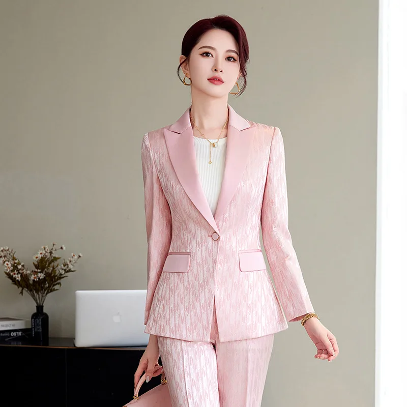 Professional Women's Suit2025New arrival gold SuitTwo-Piece SetolCommuting Workplace Formal High-End Beauty Industry Workwear
