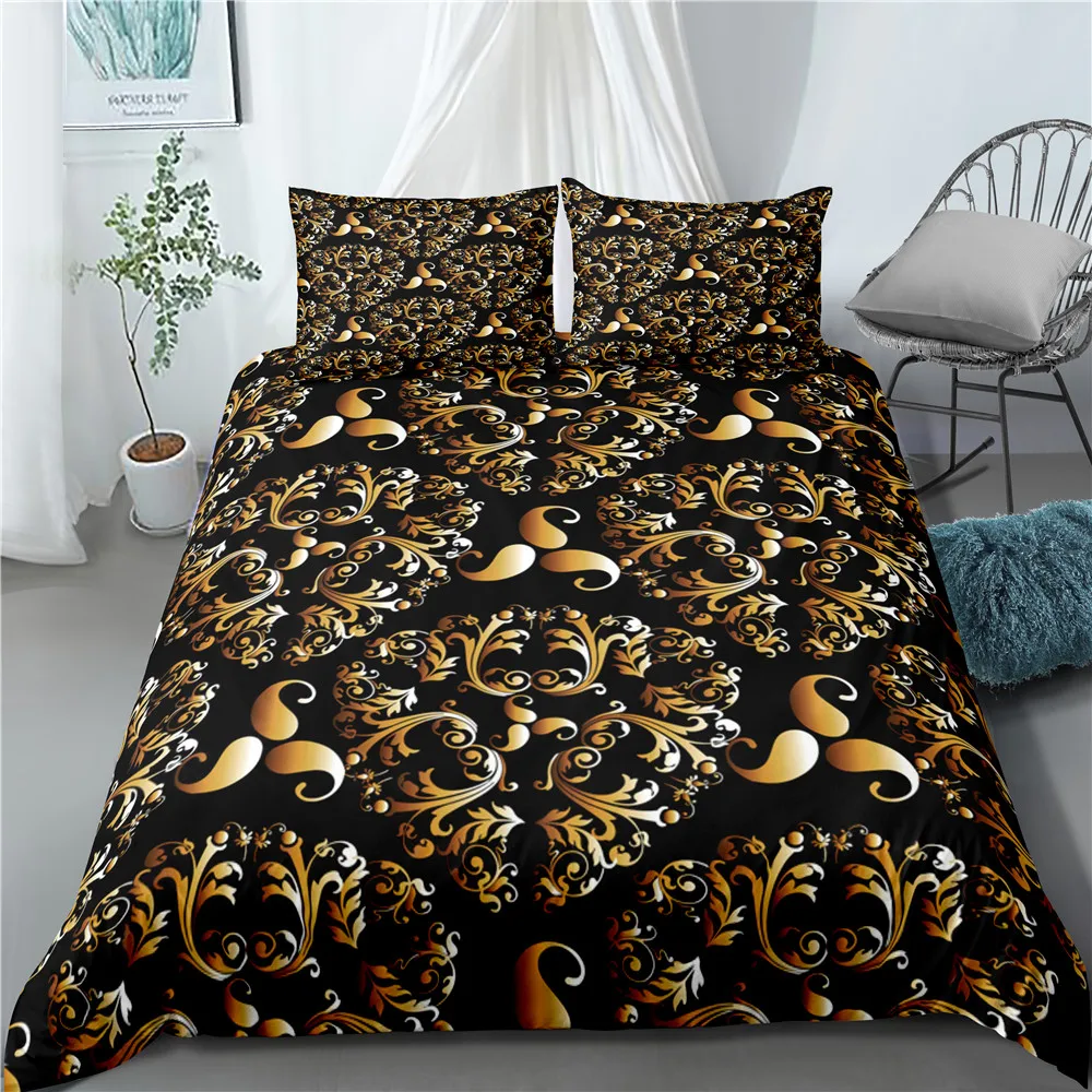 The New Bedding Set European Retro Duvet Cover Set Pillowcase Bed Quilt Cover Beautiful Pattern Bedding Home Room Bedspread