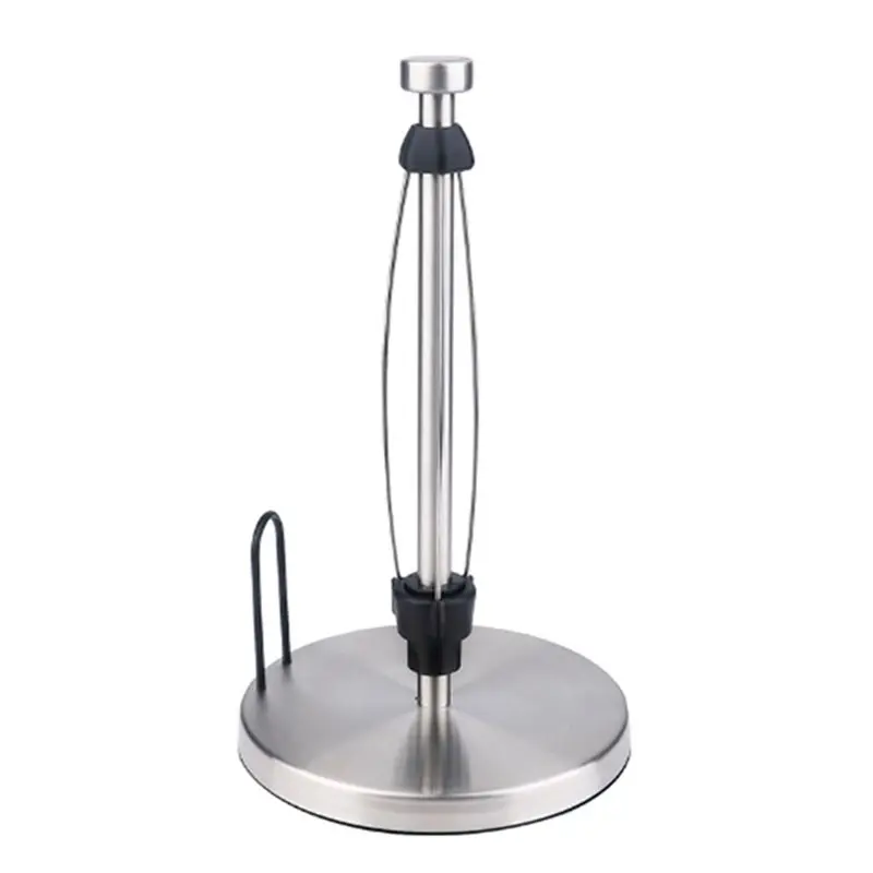 ABYA Paper Towel Holder Countertop with Damping Suitable for Kitchen Bathroom Vertical Paper Towel Holder with Base (Silver)