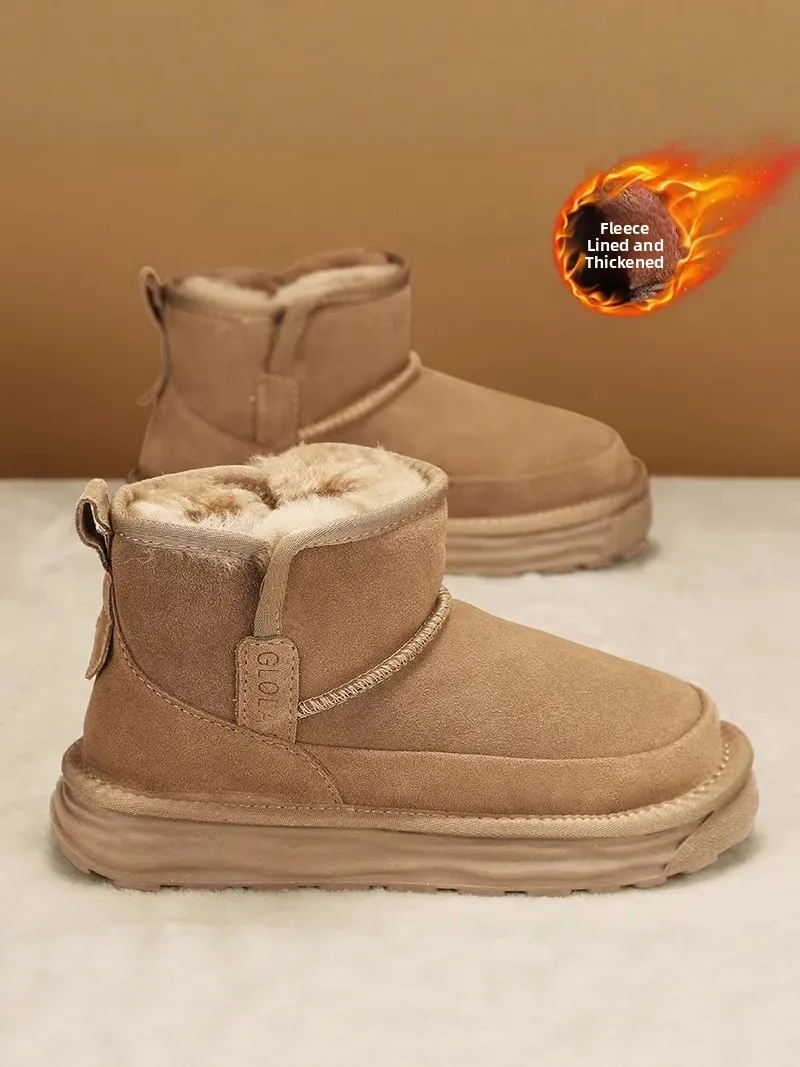 

Northeast Thickened Fleece Lined Winter Snow Boots Men's Bread Shoe One Step Outdoor Cold Resistant Cotton Shoes Casual Short...