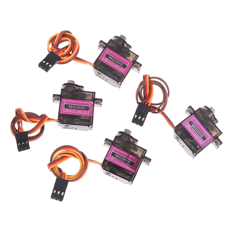 1Pc MG90S 180° 360° Micro Metal Gear High Speed Servo For RC Plane Helicopter Boat Car Mini Servos Kids Toy Accessory