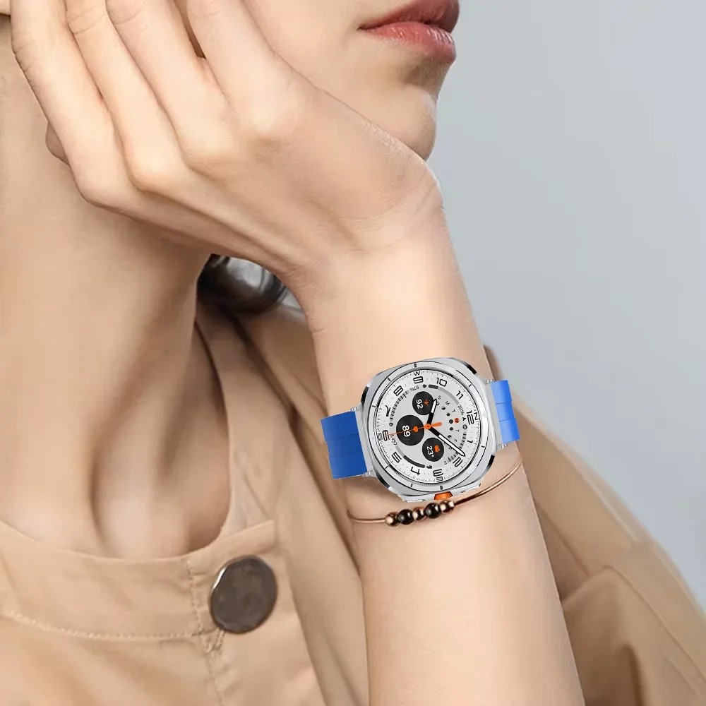 สายซิลิโคนสำหรับ Samsung Galaxy Watch ultra 47mm สายรัดข้อมือกีฬา Galaxy Watch 7 ultra 47mm อะไหล่อุปกรณ์เสริม