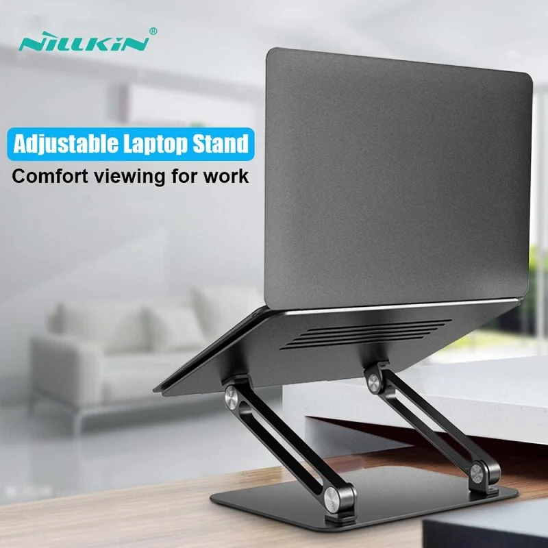 NILLKIN Laptop Stand Aluminium Alloy ,Adjustable Multi-Angle Laptop Holder Heat Release Foldable For 10-17inch Notebook Stand