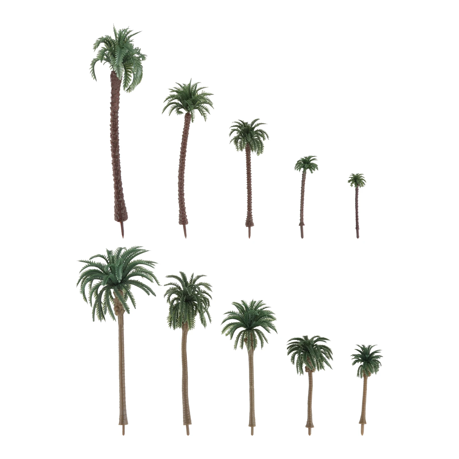48 pçs modelo de plástico árvore layout floresta tropical trem palmeira verde modelo coqueiros para ao ar livre diy casa decoração do jardim