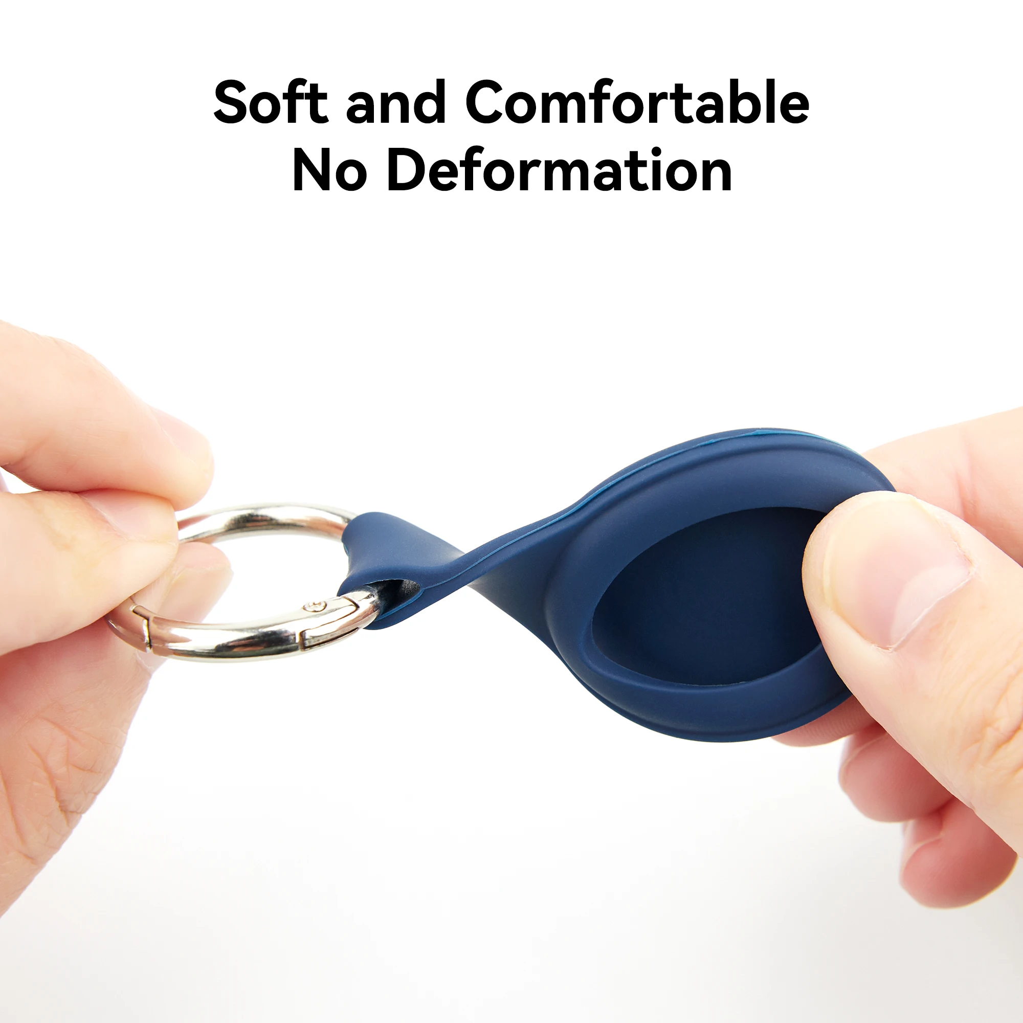 4 عبوات لحافظة AirTag من السيليكون، حامل علامة هوائية ممتص للصدمات لهاتف Apple AirTags، حافظة سلسلة مفاتيح، مشبك حلقة مفاتيح