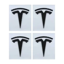 Carbon Fibre Car Front Hood Trunk Rear Emblem Sticker for Tesla Model 3 Y Auto Badge Decal Exterior Accessories Plastic