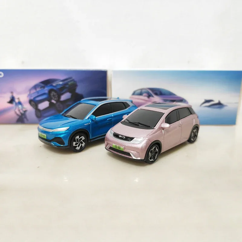 1:64 Scale BYD DOLPHIN EV Haitun BYD YUAN PLUS Vehicle Alloy Car Model Diecast Toy Collectible Ornament Souvenir Toys Cars